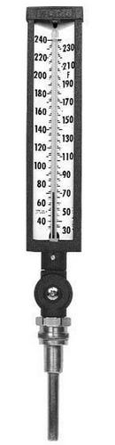 Weiss Instruments Black 3-1/2 in. Stem Aluminum Adjustable Thermometer 