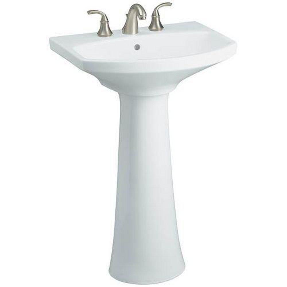 KOHLER Vibrant Brushed Nickel Two Handle Widespread Bathroom Sink Faucet with Metal Pop-Up Drain 