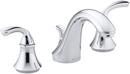 KOHLER Polished Chrome Two Handle Widespread Bathroom Sink Faucet with Metal Pop-Up Drain 
