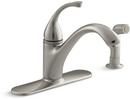 KOHLER Vibrant&reg; Brushed Nickel Single Handle Kitchen Faucet with Side Spray 