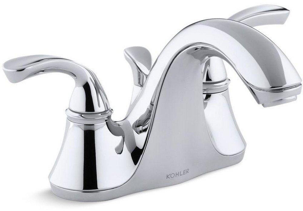 KOHLER Polished Chrome Two Handle Centerset Bathroom Sink Faucet 