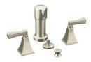 2.5 gpm 4-Hole Vertical Spray Bidet Faucet with Double Lever Handle in Vibrant Brushed Nickel