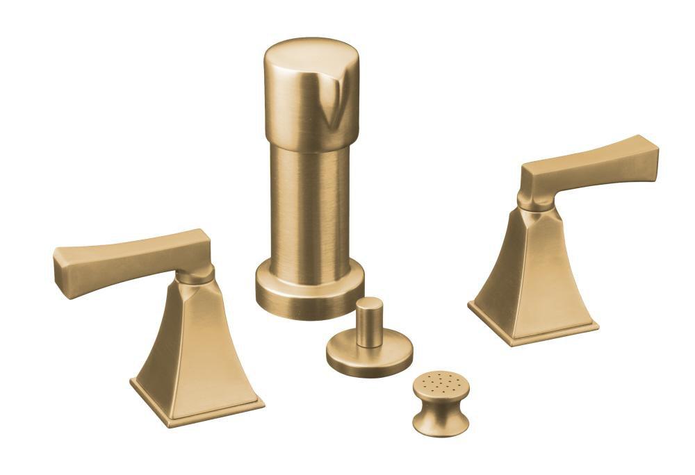 KOHLER Vibrant&reg; Brushed Bronze 2.5 gpm 4-Hole Vertical Spray Bidet Faucet with Double Lever Handle 