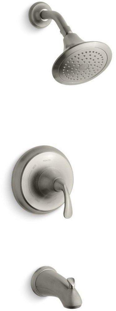 KOHLER Vibrant&reg; Brushed Nickel Single Lever Handle Pressure Balancing Tub and Shower Trim Slip-Fit 