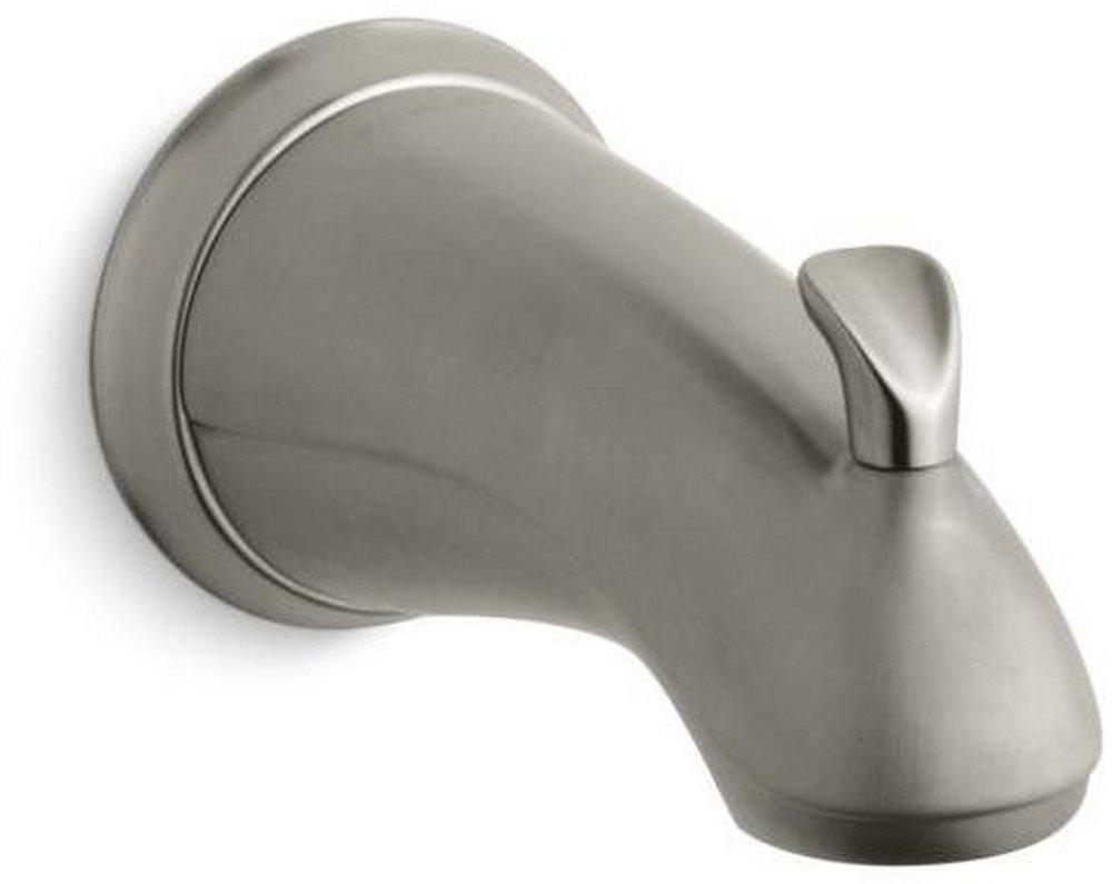 KOHLER Vibrant Brushed Nickel Diverter Bath Spout with Sculpted Lever Handles and Slip-Fit Connection 