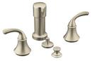 3-Hole Bidet Faucet with Double Lever Handle in Vibrant Brushed Nickel