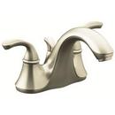 3-Hole Deckmount Centerset Lavatory Faucet with Double Lever Handle and Plastic Drain in Vibrant Brushed Nickel
