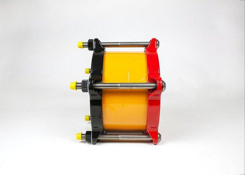 Romac Industries Black Yellow Shop Coated Restraint Joint End Cap Ductile Iron Coupling 