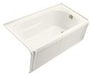 60 x 32 in. 60 gal 3-Wall Alcove Bathtub with Right Hand Drain in Biscuit