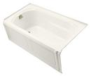 Alcove Bathtub with Apron and Tile Flange and Left-Hand Drain in Biscuit