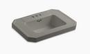 3-Hole Bathroom Rectangular Lavatory Basin with 4 in. Faucet Centerset in Cashmere