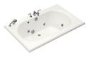 66 x 42 in. Thermal Air Drop-In Bathtub with Center Drain in White