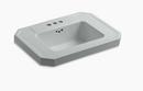 3-Hole Bathroom Rectangular Lavatory Basin with 4 in. Faucet Centerset in Ice Grey