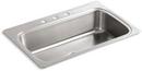 33 x 22 in. Top Mount Single Bowl Stainless Steel Kitchen Sink 3 Hole