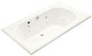 KOHLER White 72 x 42 in. Whirlpool Drop-In Bathtub with Center Drain 