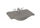 3-Hole Bathroom Oval Lavatory Sink with 4 in. Faucet Centerset in Cashmere