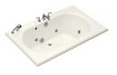 66 x 42 in. Whirlpool Drop-In Bathtub with Reversible Drain in Biscuit