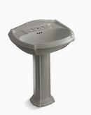 27 x 20 in. Oval Pedestal Sink with Base in Cashmere