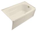60 x 32 in. 60 gal 3-Wall Alcove Bathtub with Right Hand Drain in Almond
