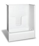 Aker by MAAX Biscuit 60 x 31-1/2 in. Tub & Shower Unit Left Drain 