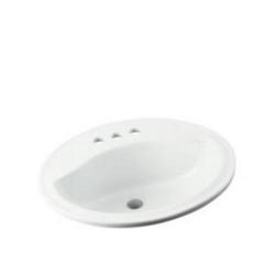20 in. Drop-in Oval Vitreous China Bathroom Sink in White
