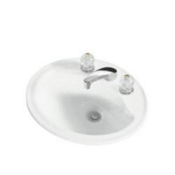 20 in. Drop-in Oval Vitreous China Bathroom Sink in White