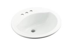 19 in. Drop-in Round Vitreous China Bathroom Sink in White
