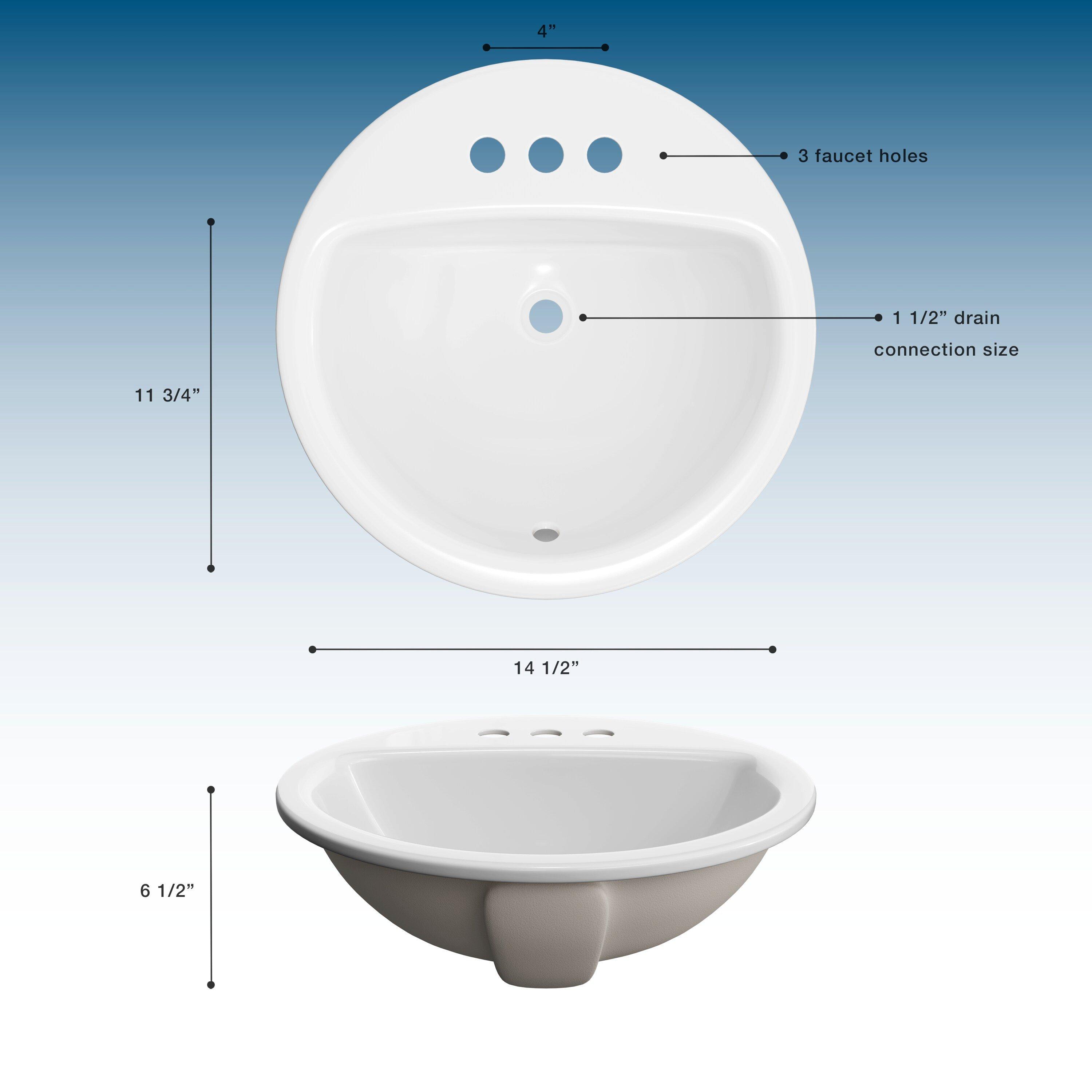 PROFLO&reg; White Drop-in Basin 