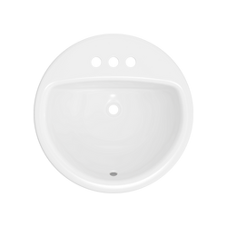 19 in. Drop-in Round Vitreous China Bathroom Sink in White