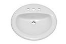 19 x 19 in. Round Self-rimming/Drop-in Bathroom Sink in White