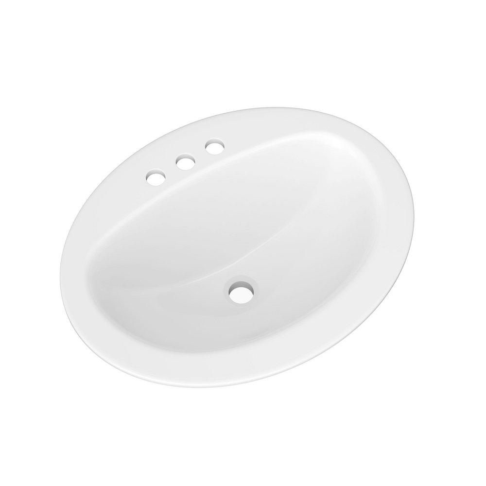 PROFLO® White 20 x 17 in. Drop-in Bathroom Sink with 4 in. Centerset Faucet Holes 
