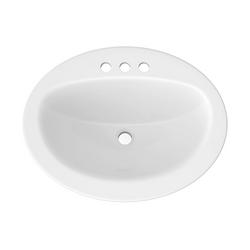 20-1/2 in. Drop-in Oval Vitreous China Bathroom Sink in White