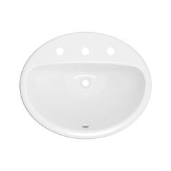 20-1/2 in. Drop-in Oval Vitreous China Bathroom Sink in White