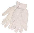 Size L Cotton Plastic Glove in Natural
