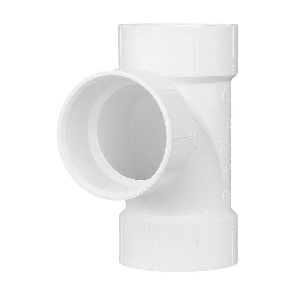 White PVC DWV Sanitary Tee 