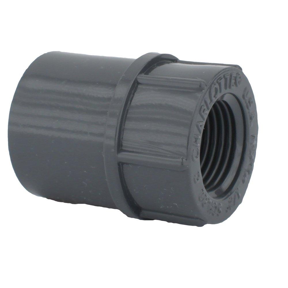 Dark Grey PVC Schedule 80 Female Adapter 