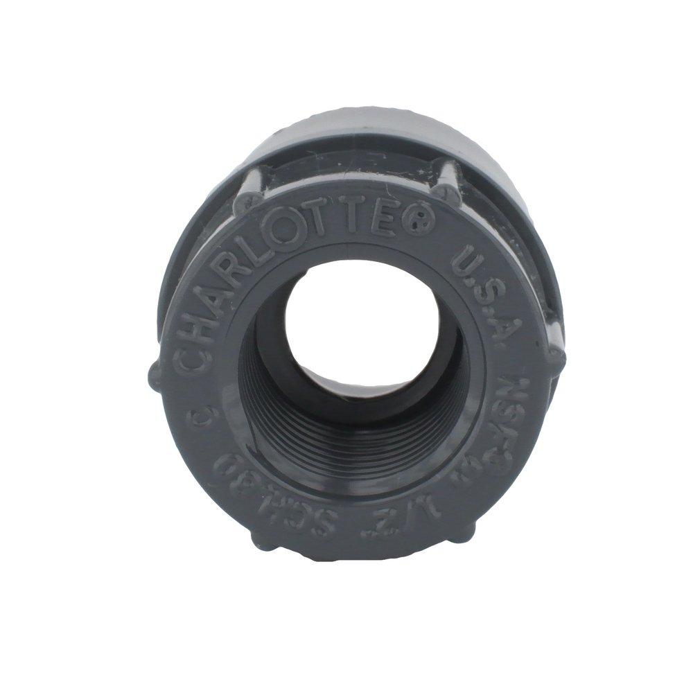 Dark Grey PVC Schedule 80 Female Adapter 