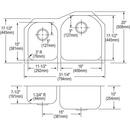 Elkay Lustrous Satin 31-1/4 x 20 in. No Hole Stainless Steel Double Bowl Undermount Kitchen Sink 