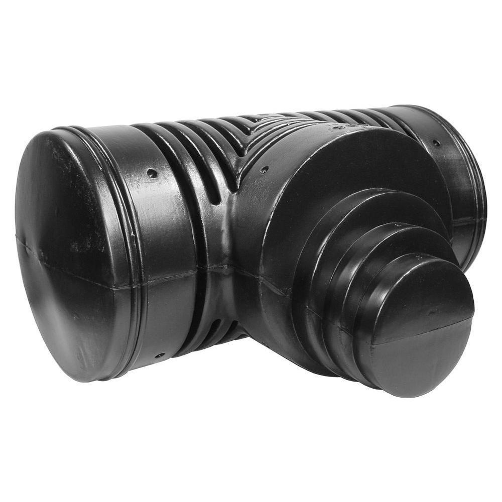 ADS&reg; Black Blind Corrugated Straight HDPE Tee 