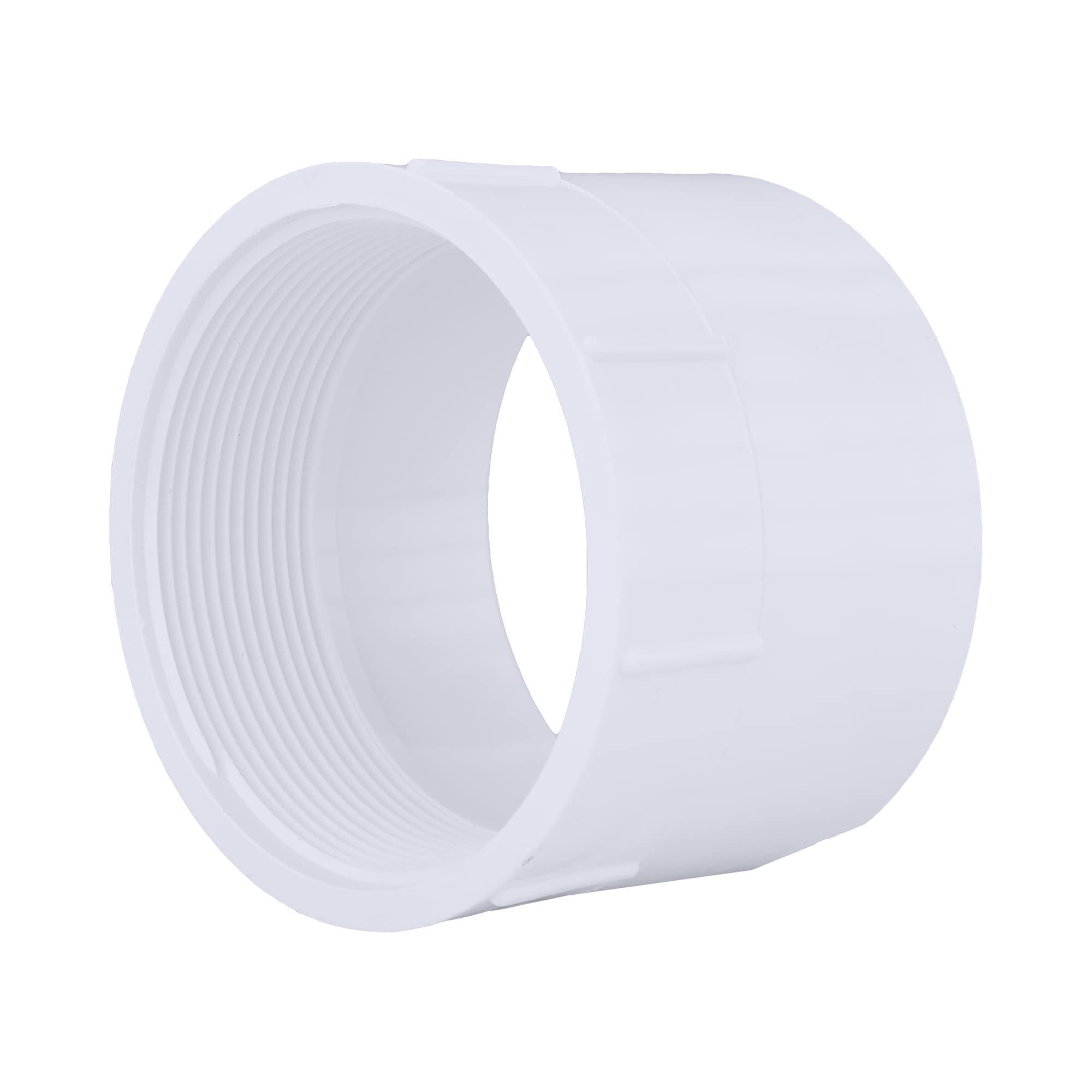 White Hub x FNPT Schedule 40 150 psi Domestic PVC DWV Adapter in White 