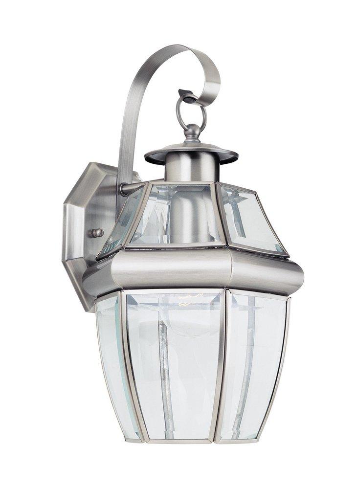 Visual Comfort & Co. Generation Lighting Antique Brushed Nickel 13-3/4 in. 100 W 1-Light Medium Wall Lantern 