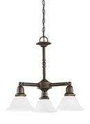 Seagull Lighting Heirloom Bronze 100 W 3-Light Medium Chandelier with Satin White Glass 