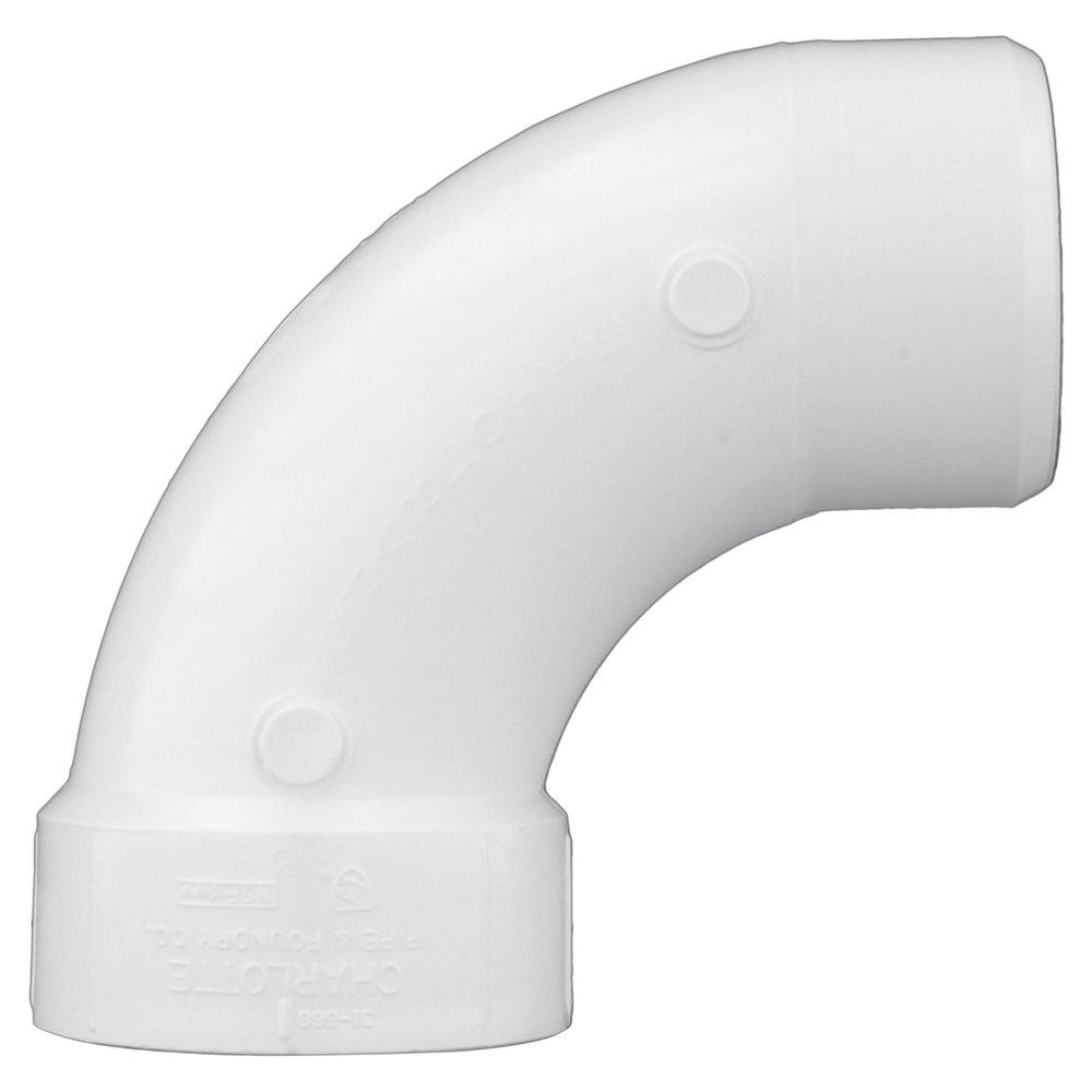 White PVC DWV 90&deg; Street Long Turn Elbow 