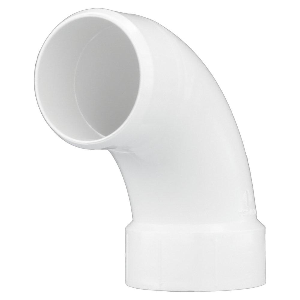 White PVC DWV 90&deg; Street Long Turn Elbow 