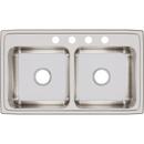 Elkay Lustrous Satin 33 x 19-1/2 in. Stainless Steel Double Bowl Drop-in Kitchen Sink in Lustrous Satin 