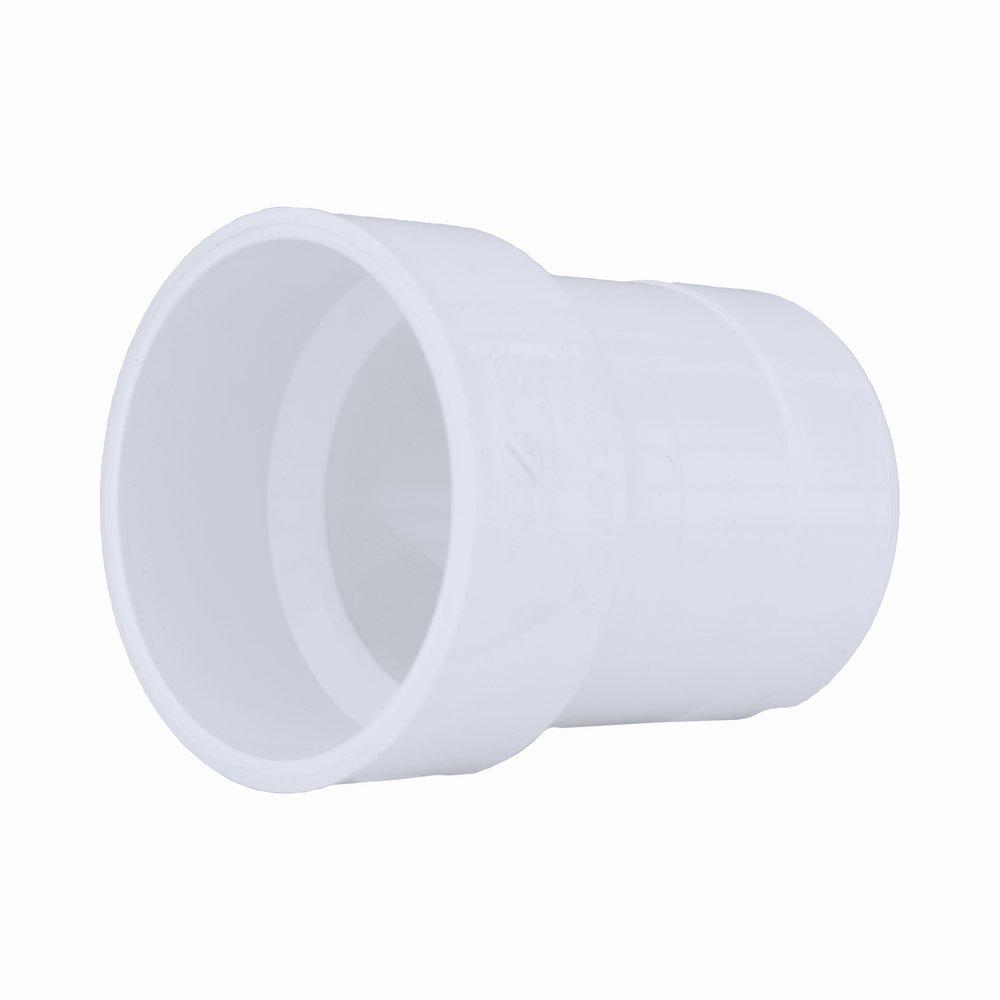 White PVC DWV x Cast Iron Hub Adapter 