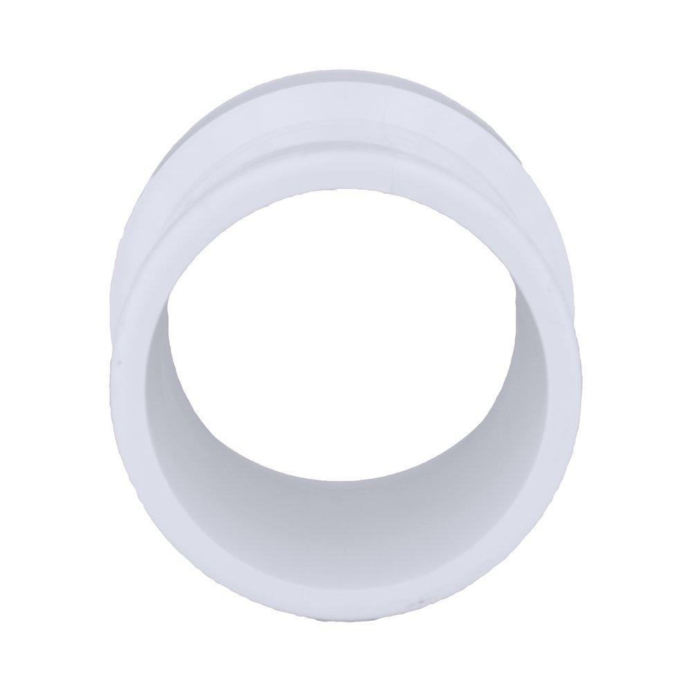 White PVC DWV x Cast Iron Hub Adapter 