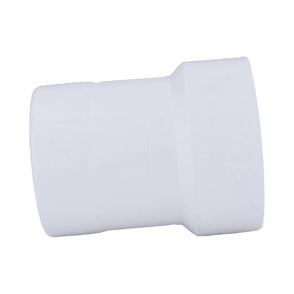 White PVC DWV x Cast Iron Hub Adapter 