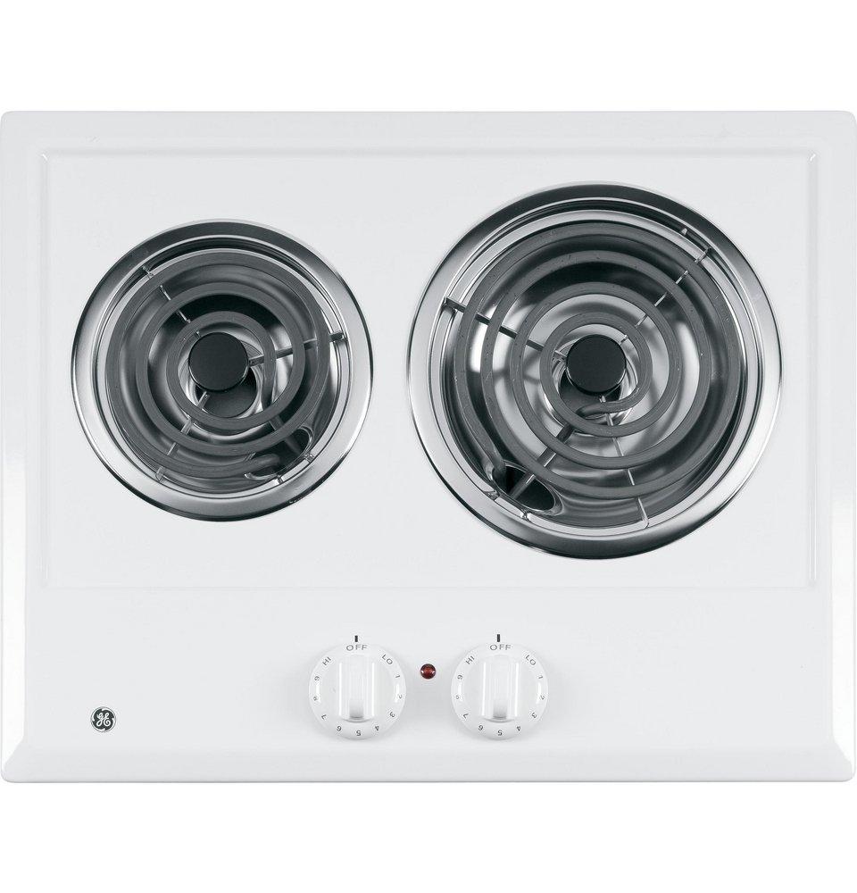 White TWO Burner Electric Cooktop 