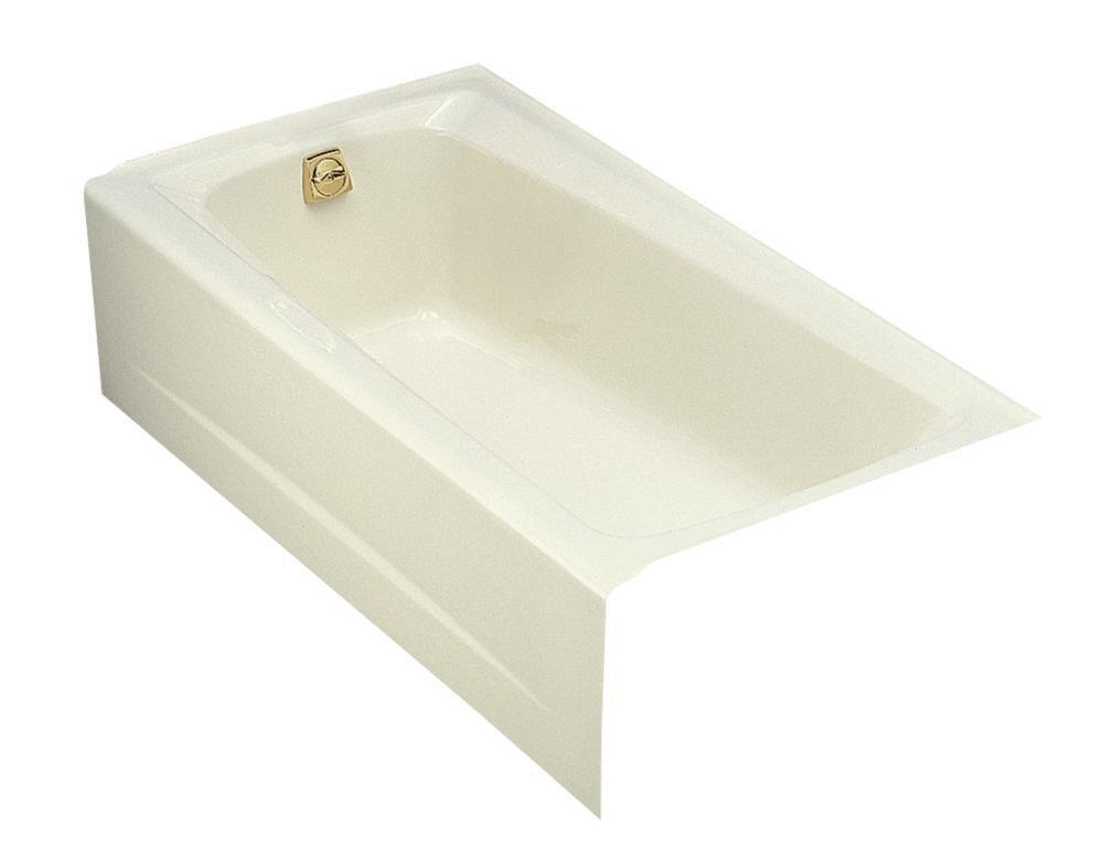 KOHLER Biscuit 60 x 32 in. Soaker Alcove Bathtub Left Drain 